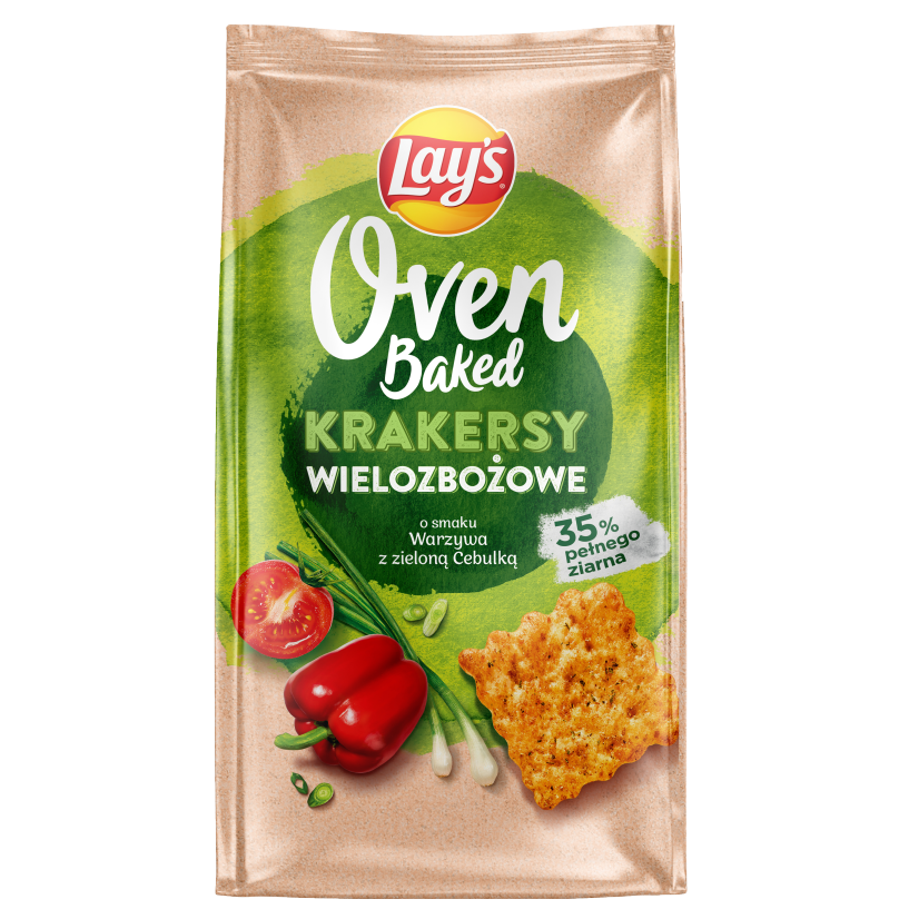 Lay's Oven Baked Krakersy Warzywa  z Zieloną Cebulką