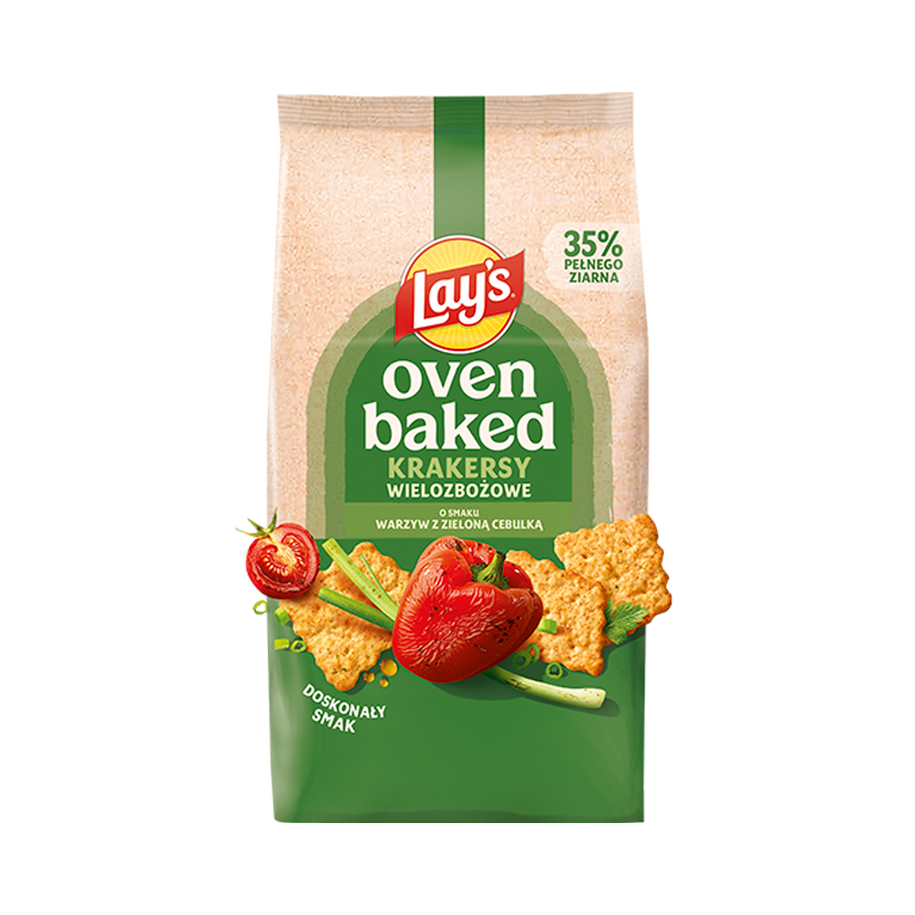Lay's Oven Baked Krakersy Warzywa  z Zieloną Cebulką